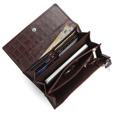 100% Genuine Leather Wallets Ladies Clutch Purse Wallets With RFID Blocking CA