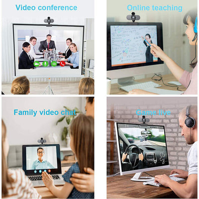 1080P FHD Webcam with Microphone & Privacy Cover for Conferencing, Video Calling