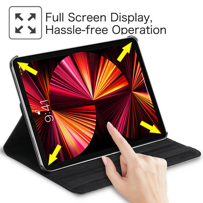 iPad Pro 12.9inch 5th M1 Chip 2021 Slim Folio Rotating Leather Smart Cover Case