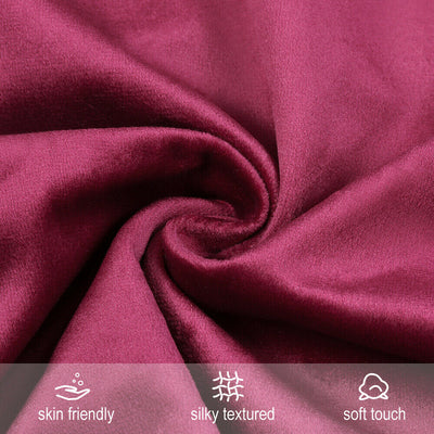 2x Modern Solid Color Square Velvet Soft Throw Pillow Case Covers, Skin-friendly