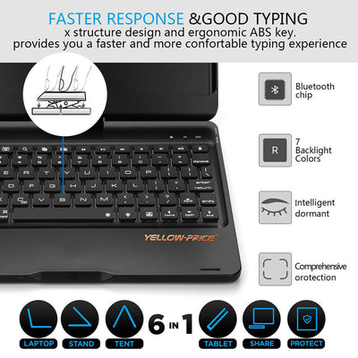For iPad Pro 11" 2021 2020 2018 Wireless Bluetooth Keyboard Case-Auto Sleep/Wake