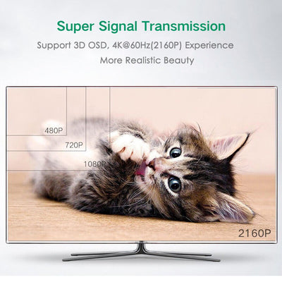 6FT 4K@60Hz Ultra HD HDMI Cable V2.0 High Speed 2160p UHD 3D CHROME HDTV Gold