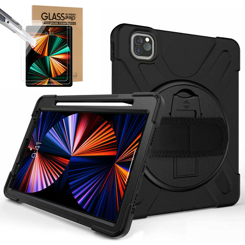 Shockproof Rotatable Kickstand Case+Screen Protector for 2021 iPad Pro 11 3rd M1