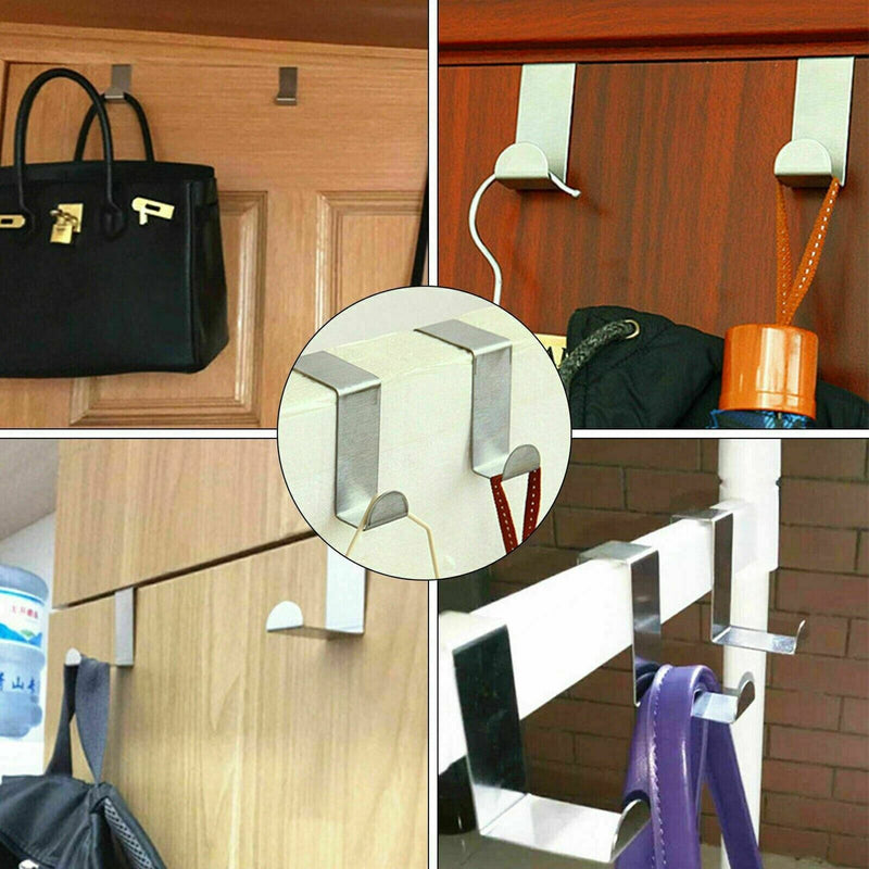 Door Hook Stainless Steel Reversible Cupboard Drawer Metal Hooks Hanger DIY
