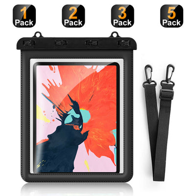 IPX8 Waterproof Tablet Case Dry Pouch w/Lanyard&Transparent Windows,up to 11inch