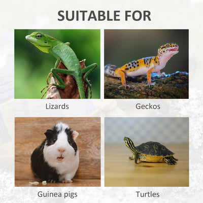 Wooden Reptile Cage with 3 Windows Slide-out Tray for Turtles, Lizards, Snakes 842525165495