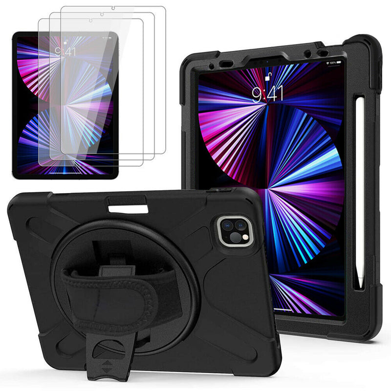 Shockproof Rotatable Kickstand Case+Screen Protector for 2021 iPad Pro 11 3rd M1