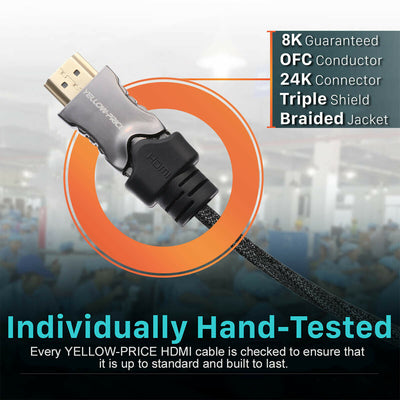 8K HDMI 2.1 Cable 120Hz/60Hz Compatible with All TVs, BluRay, Xbox Series X, PS5