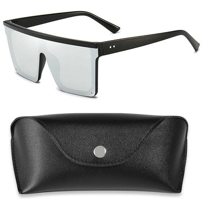 UV400 Flat Top oversized Shield Sunglasses / Trending Big Square Celeb Retro CA