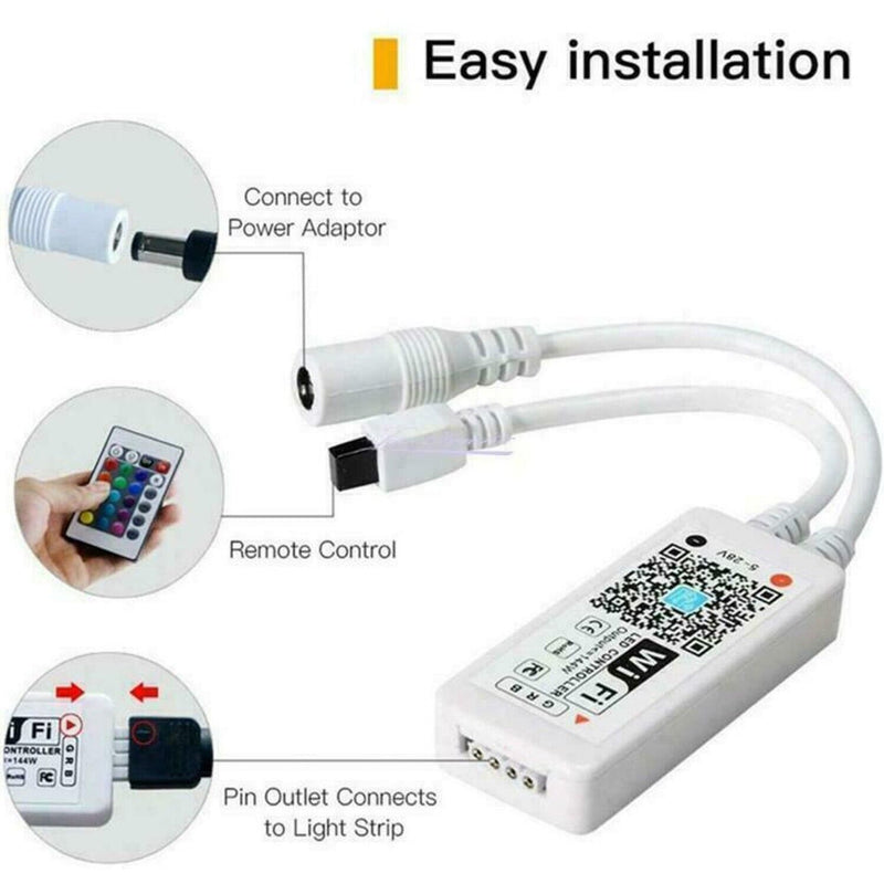 Wireless Smart WiFi LED RGB Light Strip Music Controller For Light Strips Alexa