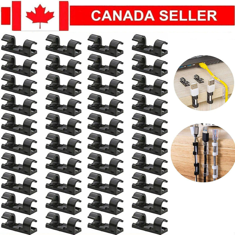 Self Adhesive Cable Management Clips  for TV Laptop Ethernet Cable Home Office