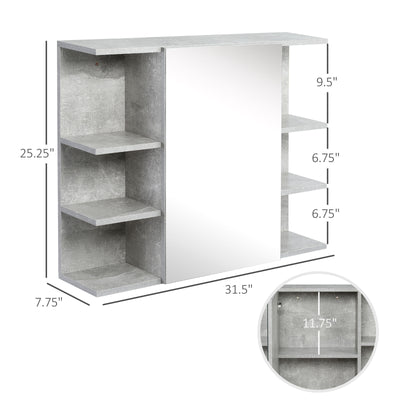 32" x 8" Medicine Cabinet Bathroom Wall Cabinet w/ Mirror Door Storage Shelf