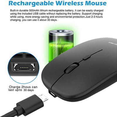 2.4G Rechargeable USB C Wireless Mouse Quiet Clicking for Type-C Laptop, MacBook