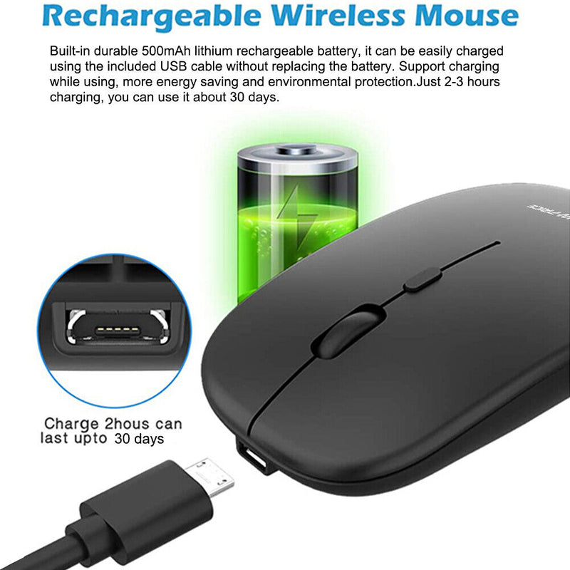 2.4G Rechargeable USB C Wireless Mouse Quiet Clicking for Type-C Laptop, MacBook