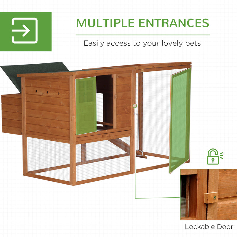 PawHut Deluxe Wood Poultry Chicken Coop Run Backyard Nesting Box Hen House Hutch