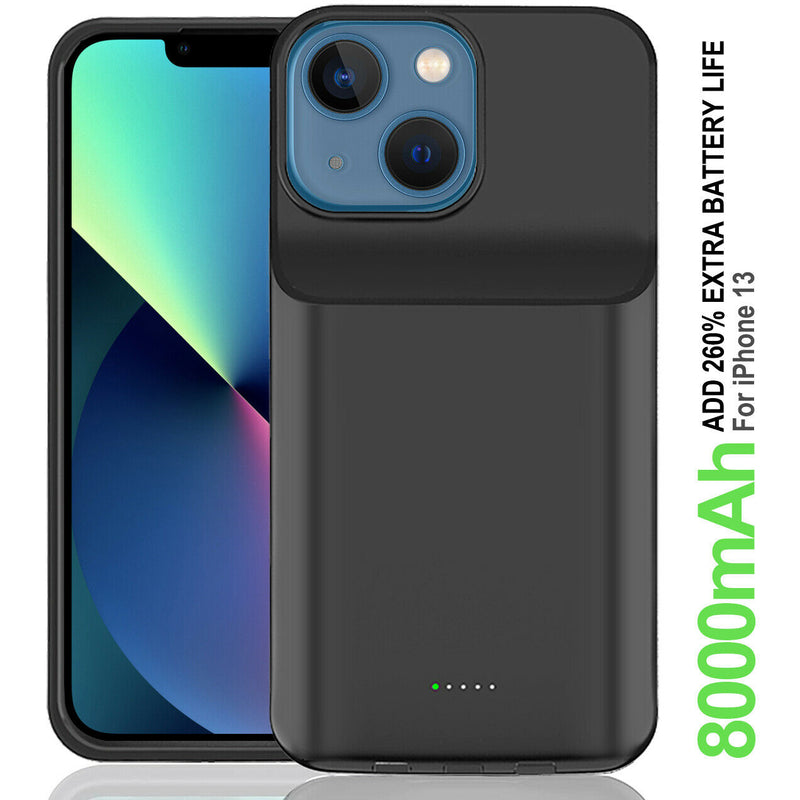 For iPhone 13 Pro 6.1" Wireless Charging Extended Battery Pack Case without Plug