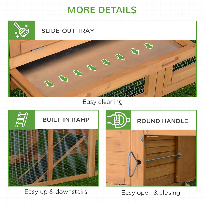 PawHut 75&apos;&apos; Wooden Poultry Chicken Coop Hen House  with Egg Box Backyard Run 799932993831