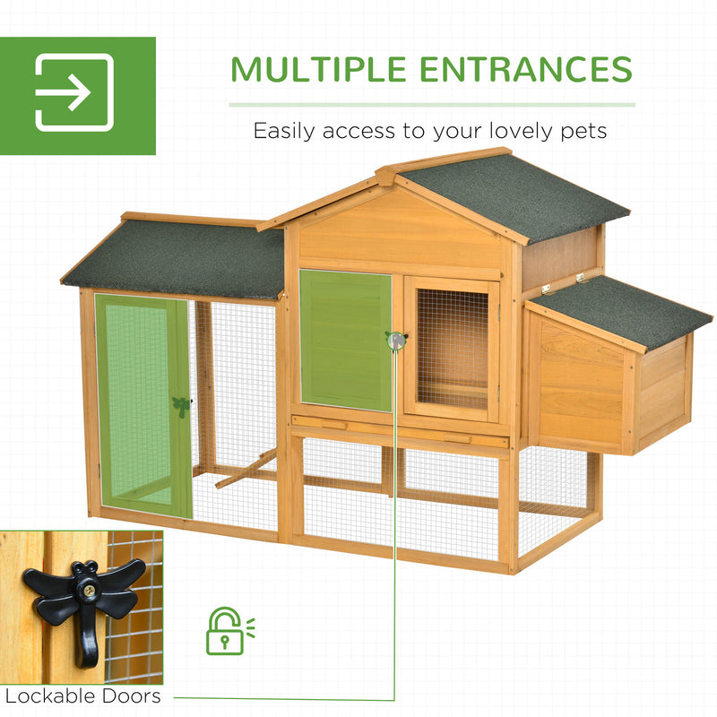 Wooden Outdoor Hen House Large Chicken Coop w/ Removable Tray, Nesting Box, Ramp 196393165829