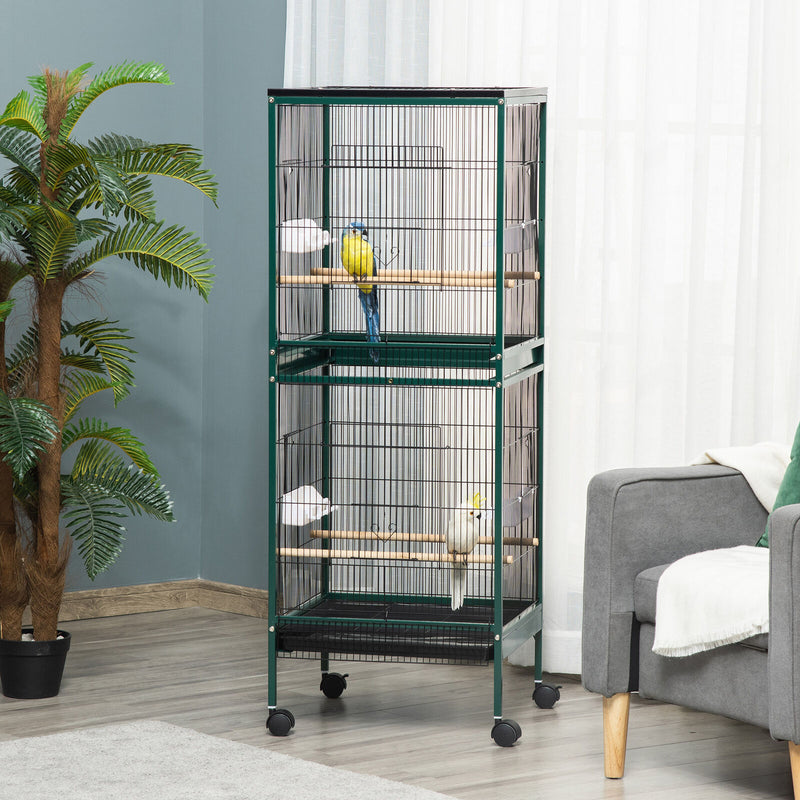Large Bird Cage with 1.7 ft. Width, Bird Aviary Indoor with Multi-Door Design 196393257432