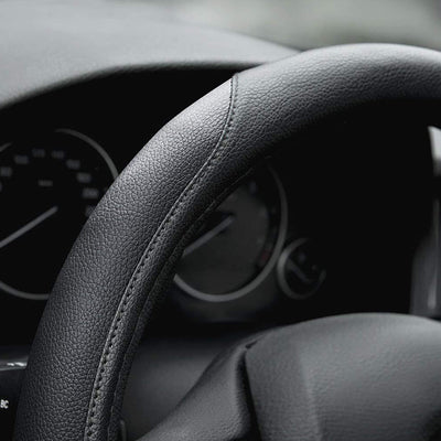Black Premium Car Steering Wheel Cover for Sedan, SUV Universal 15 Inch CA