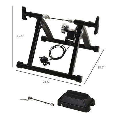 Indoor Magnetic Bike Bicycle Trainer Stand 5 Level Resistance Black