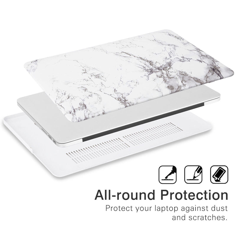 MacBook Pro 13" 2020 A2251/A2289 Rubberized Plastic Hard Shell Case-White Marble