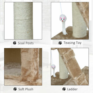 Multi- Level Cat Scratcher Tree Condo Kitten House Post Bed Toys Cat Furniture