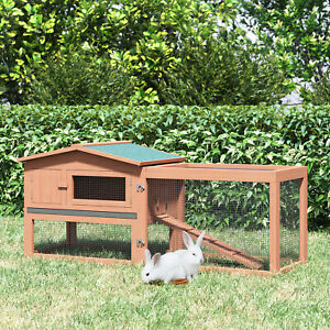 Wooden Rabbit Hutch Bunny Cage  Guinea Pig House Pet Supply