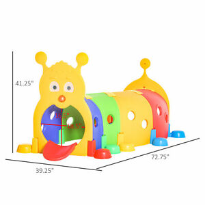 Kids Play Structure Caterpillar Design for Climbing and Crawling, Multicolor