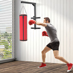 Wall Mount Heavy Bag Hanger Punching Bag Stand Boxing Bracket Black