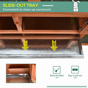 Wooden Rabbit Hutch Bunny Cage  Guinea Pig House Pet Supply