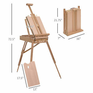 Folding French Artists Easel Set Portable Art Painter Tripod Sketch Wood