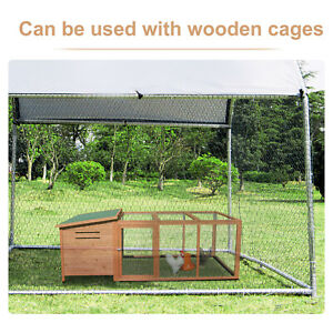 Large Metal Walk-In Chicken Coop Run Cage Outdoor Cover