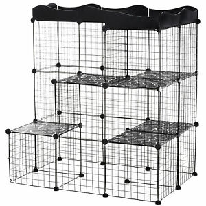 Pet Playpen DIY Small Animal Cage w/ Door Ramp Indoor Outdoor for Cat Pet Mink