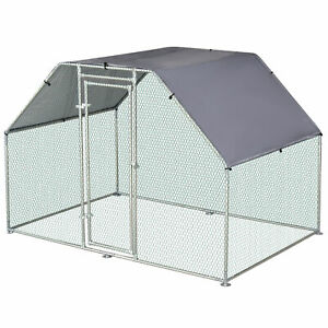 Large Metal Walk-In Chicken Coop Run Cage Outdoor Cover