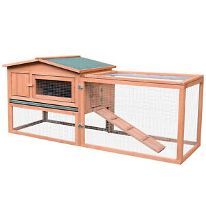 Wooden Rabbit Hutch Bunny Cage  Guinea Pig House Pet Supply