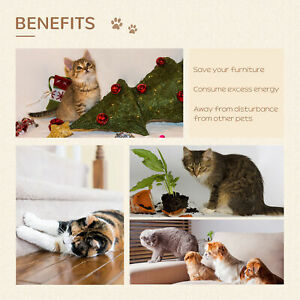 Cat Tree 5PCs Pet Wall-mounted Shelf Set Climbing Frame Activity Center