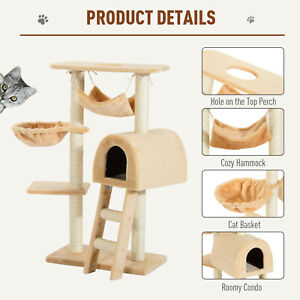 39" Deluxe Cat Tree Tower Scratching Post Kitten Condo Activity Center