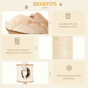 Cat Tree Cat Shelf Wall-Mounted Shelter with Condo Bed Scratching Post