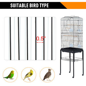 60" Large Rolling Bird Cage Metal Finch House Perch Swing Black