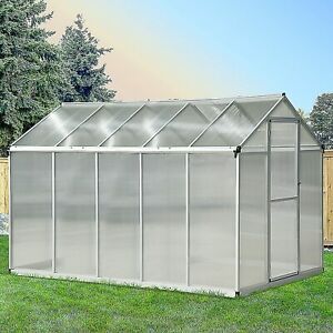 10'x6'x6.4' Walk-In Cold Frame Greenhouse Plant Growing Sun Shade Aluminum