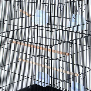 60" Large Rolling Bird Cage Metal Finch House Perch Swing Black