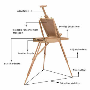 Folding French Artists Easel Set Portable Art Painter Tripod Sketch Wood