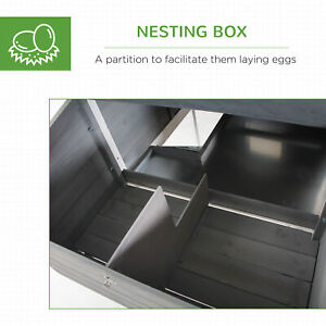 Wood Chicken Coop Hutch w/ Roof Top Run Backyard