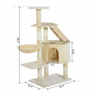 Cat Tree Condo Scratching Post Kitten Climb Furniture Activity Center 49"
