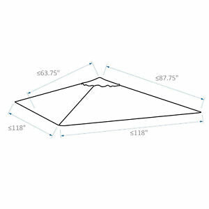 10' x 10' Gazebo Canopy Replacement UV Protected Cover Sun Shade Cream White