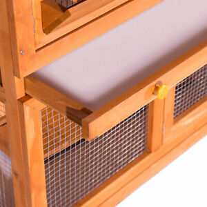 2 Story Elevated Wood Rabbit Hutch Small Animal House