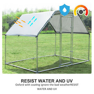 Large Metal Walk-In Chicken Coop Run Cage Outdoor Cover