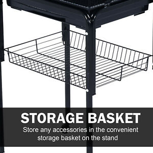 60" Large Rolling Bird Cage Metal Finch House Perch Swing Black