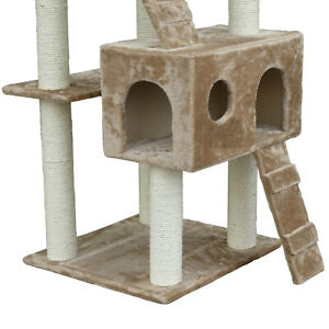 Multi- Level Cat Scratcher Tree Condo Kitten House Post Bed Toys Cat Furniture